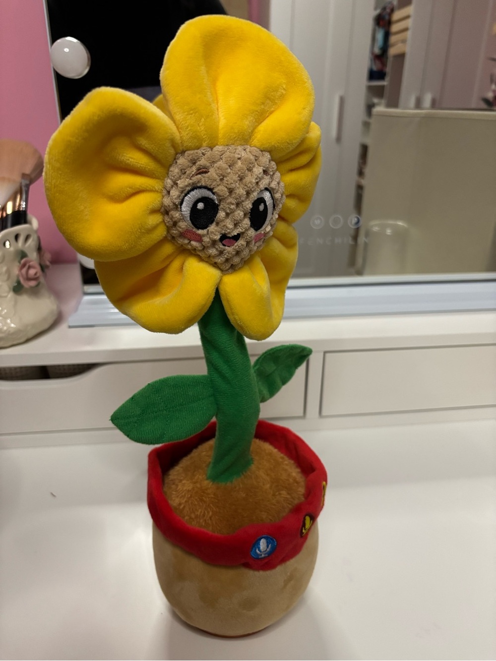 Yellow Smiling Plush Sunflower Toy